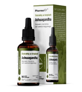 Ekstrakty w kroplach ashwagandha bezglutenowe 30 ml od PHARMOVIT