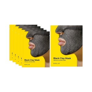 Maseczki koreańskie do twarzy w płachcie czarna glinka 5 sztuk od BARULAB