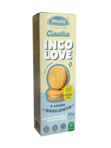 Ciastka markizy z kremem o smaku waniliowym bez cukru bezglutenowe 125 g od INCOLA