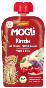 Mus jabłko śliwka banan wiśnia owies bez dodatku cukrów od 1 roku demeter BIO 100 g od MOGLI