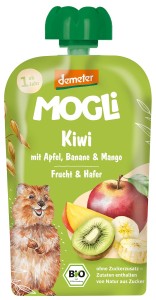 Mus jabłko banan kiwi mango owies bez dodatku cukrów od 1 roku demeter BIO 100 g od MOGLI