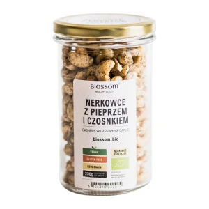 Orzechy nerkowca z pieprzem i czosnkiem bezglutenowe fair trade BIO 250 g od BIOSSOM