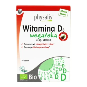 Witamina D3 vegan BIO 50 µg (2000 j.m) 80 tabletek od PHYSALIS