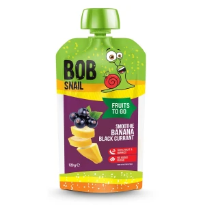 Smoothie banan czarna porzeczka bez dodatku cukrów 120 g od BOB SNAIL