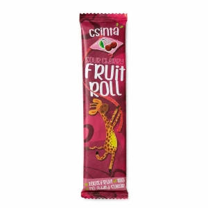 Przekąska roll jabłko wiśnia bez dodatku cukrów bezglutenowa BIO 12 g od CSINTA