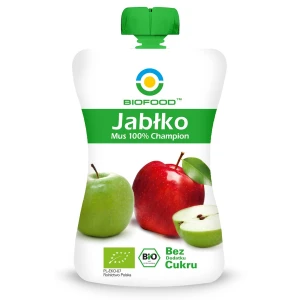 Mus jabłkowy 100 % champion bez dodatku cukrów bezglutenowy BIO 200 g od BIOFOOD