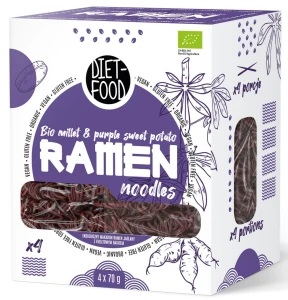 Makaron jaglano ryżowy z batatem fioletowym ramen bezglutenowy BIO 280 G od DIET FOOD