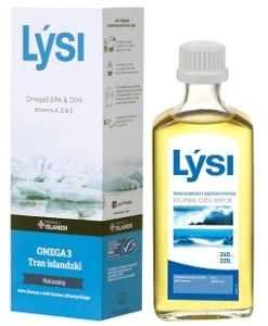 Tran islandzki msc OMEGA 3 (1080 mg) naturalny 240 ML od LYSI