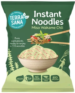 Zupa błyskawiczna z makaronem, miso, wakame i chili bezglutenowa BIO 90 G od TERRASANA