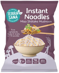 Zupa błyskawiczna z makaronem, miso i grzybami shiitake bezglutenowa BIO 90 G od TERRASANA