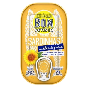 Sardynki portugalskie w oleju słonecznikowym 120 G od BOM PETISCO