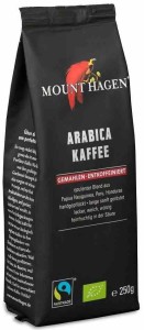 Kawa mielona bezkofeinowa arabica 100 % fair trade BIO 250 g od MOUNT HAGEN