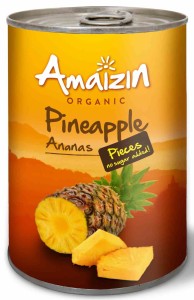 Ananas kawałki w soku własnym BIO 400 g (240 g) (puszka) od AMAIZIN