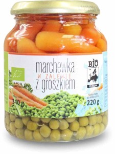 Marchewka w zalewie z groszkiem BIO 340 g (220 g) (słoik) od BIO PLANET