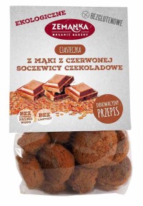 Ciastka z mąki z czerwonej soczewicy czekoladowe bezglutenowe BIO 100 g - ZEMANKA