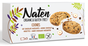 Ciastka owsiane z czekoladą i orzechami laskowymi bezglutenowe BIO 120 g od NATEN