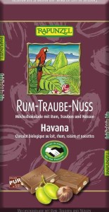 Czekolada mleczna z rodzynkami, rumem i orzechami laskowymi fair trade BIO 100 g od RAPUNZEL