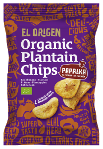 Chipsy z plantana paprykowe bezglutenowe BIO 80 g od EL ORIGEN
