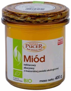 Miód nektarowy akacjowy  BIO 400 g - PASIEKA PUCER