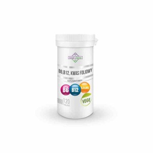 Witamina B6 + B12 + kwas foliowy 120 kapsułek (18 mg + 600 m-cg + 100 m-cg) od SOUL FARM