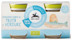 Krem z pstrągiem i warzywami bezglutenowy BIO 4 m-c (2 x 80 g) 160 g od ALCE NERO
