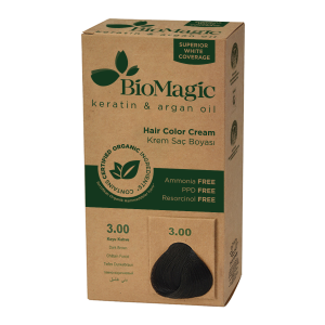 Farba do włosów ciemny brąz (3.00) 250 g od BIOMAGIC