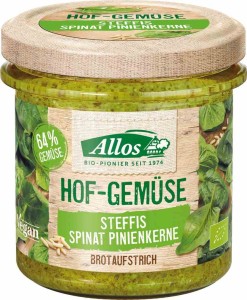 Pasta warzywna ze szpinakiem i orzeszkami piniowymi bezglutenowa BIO 135 g od ALLOS