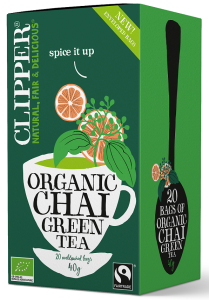 Herbata zielona chai z cynamonem i kardamonem fair trade BIO (20 x 2 g) 40 g od CLIPPER