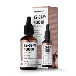 Witamina K2 + D3 w kroplach (75 m-cg + 100 m-cg) bezglutenowe 30 ml od PHARMOVIT