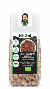Żelki owocowe bez żelatyny, bez dodatku cukrów jabłko truskawka bezglutenowe BIO 90 g od BIOGOL