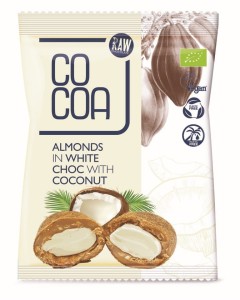 Migdały w białej polewie kokosowej BIO 70 g od COCOA