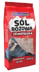 Sól himalajska różowa grubo mielona jodowana 500 g od NATURAVENA