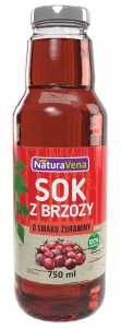 Sok z brzozy o smaku żurawiny 750 ml od NATURAVENA