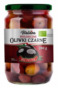 Czarne oliwki w solance BIO 280 g od VITALIANA