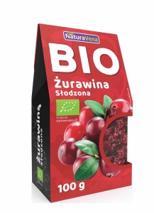 Żurawina słodzona cukrem trzcinowym BIO 100 g od NATURAVENA