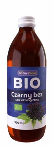 Sok z czarnego bzu 100 % BIO 500 ml od NATURAVENA
