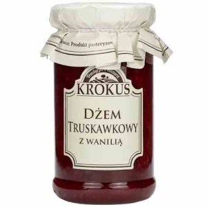 Dżem truskawkowy z wanilią o obniżonej zawartości cukru bezglutenowy 235 g od KROKUS