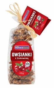 Ciastka owsianki z żurawiną 175 g od NATURAVENA