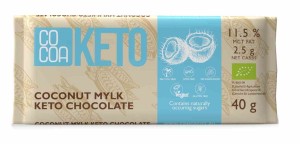 Czekolada keto kokosowa z olejem m-ct bez dodatku cukru BIO 40 g od COCOA