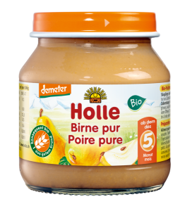 Puree z gruszki bez dodatku cukrów bezglutenowe od 5 m-ca demeter BIO 125 g (słoik) od HOLLE
