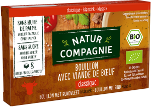 Bulion kostki wołowe bez dodatku cukrów BIO (8 x 12 g) 96 g od NATUR COMPAGNIE