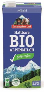 Mleko alpejskie uht o obniżonej zawartości laktozy (min. 3,5 % tłuszczu) BIO 1 l od BERCHTESGADENER LAND