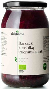 Zupa barszcz ukraiński z fasolką i ziemniakami BIO 900 ml - DELIKATNA by ZAKWASOWNIA