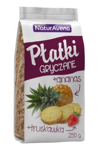 Płatki gryczane z ananasem i truskawką 250 g od NATURAVENA