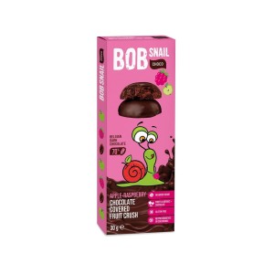 Przekąska jabłko malina w ciemnej czekoladzie belgijskiej bez dodatku cukru bezglutenowa 30 g od BOB SNAIL
