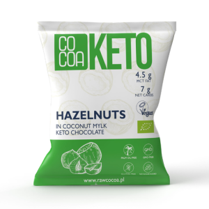 Orzechy laskowe w czekoladzie keto z olejem m-ct bez dodatku cukru bezglutenowe BIO 70 g od COCOA