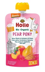 Mus gruszka - brzoskwinia - malina - orkisz bez dodatku cukrów od 8 m-ca demeter BIO 100 g - HOLLE