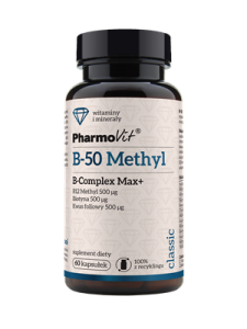Witamina B50 methyl B complex max+ 60 kapsułek 40,2 g od PHARMOVIT