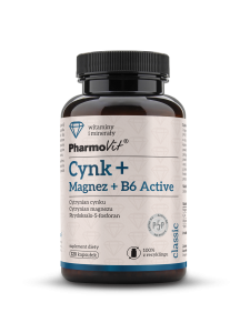 Cynk + magnez + witamina B6 active 120 kapsułek 83,38 g od PHARMOVIT