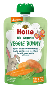 Mus w tubce warzywny królik (marchew słodki ziemniak groszek) bez dodatku cukrów od 6 m-ca demeter BIO 100 g od HOLLE